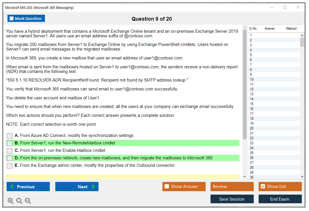 Test MS-203 Book