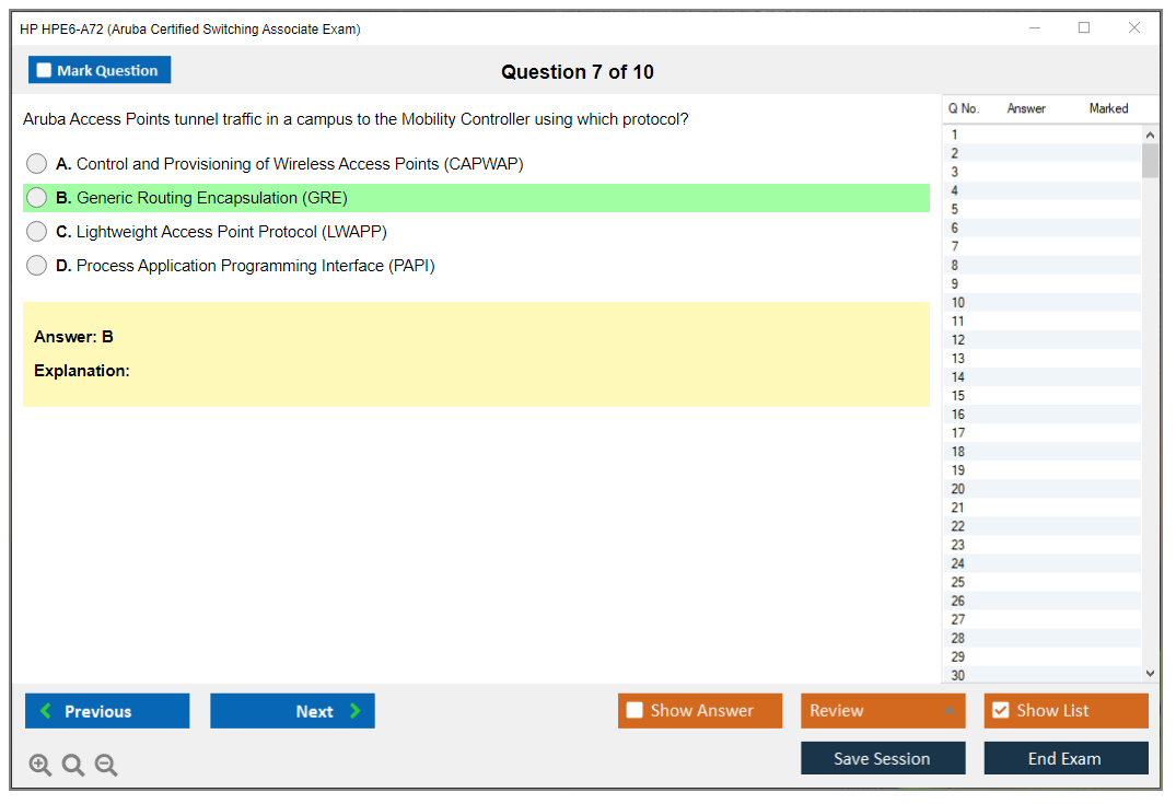 Reliable HPE6-A72 Exam Question