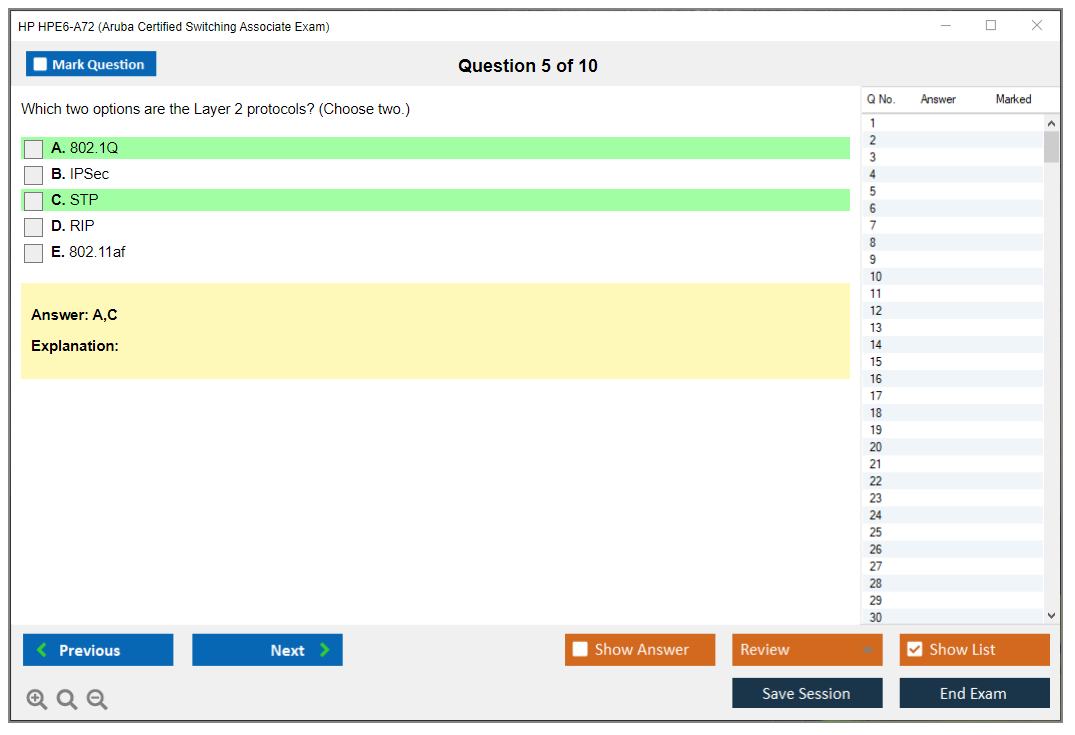 Vce HPE6-A72 Test Simulator