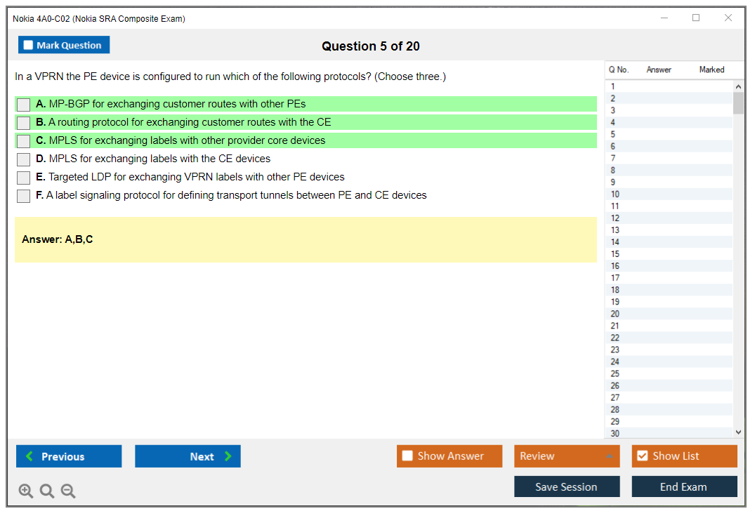 Exam 4A0-116 Format