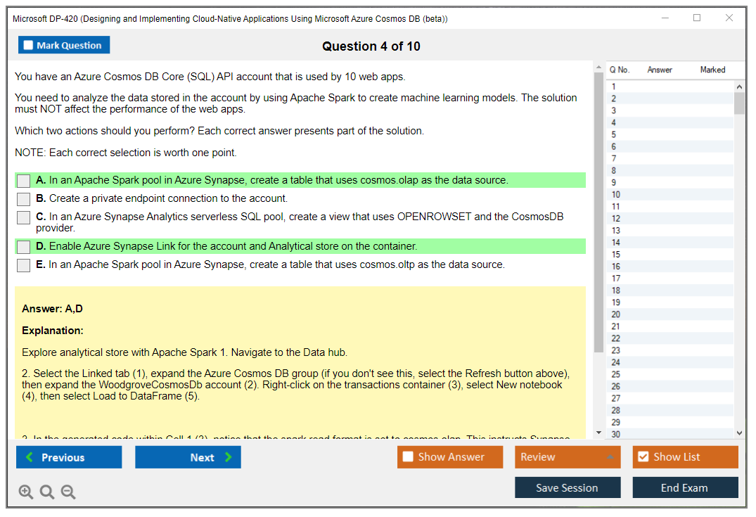 Questions DP-420 Pdf