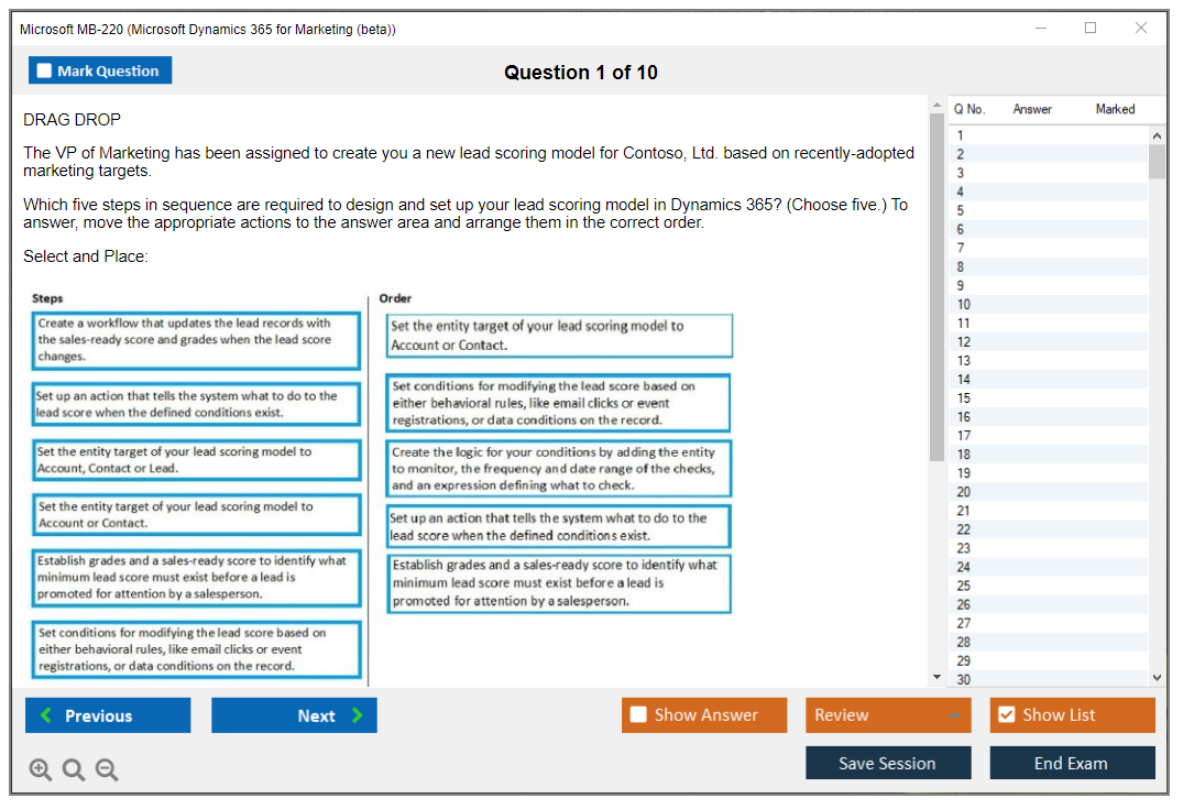 Test MB-220 Answers