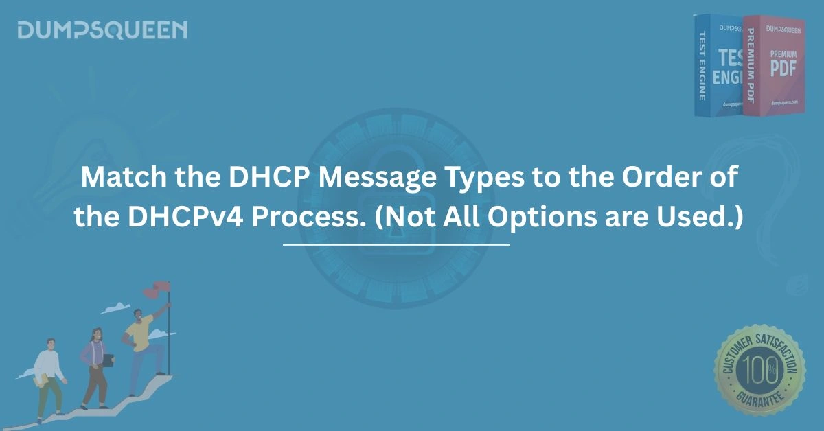 Match the DHCP Message Types to the Order of the DHCPv4 Process. (Not All Options are Used.)