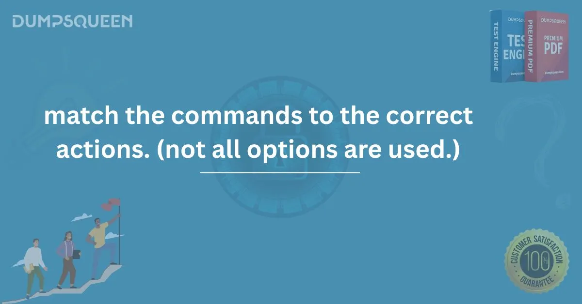 Match the Commands to the Correct Actions. (Not All Options Are Used.)