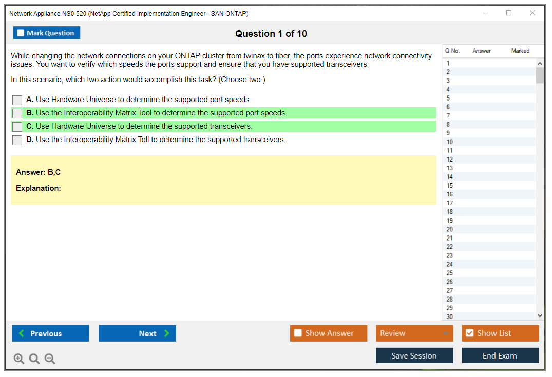 Network Appliance NS0-520 (NetApp Certified Implementation Engineer 